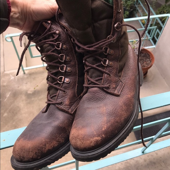 Men’s Brown Leather Combat Military Hunting Boots - Picture 6 of 13